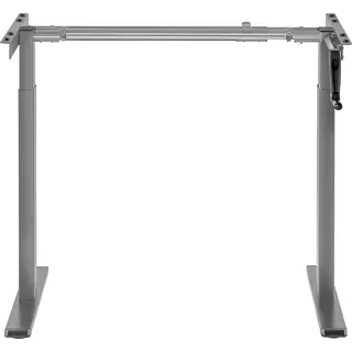 Maclean-Schreibtisch, manuelle Höhenverstellung, ohne Platte, zum Stehen und Sitzen, max. 60kg, max. Höhe 120cm, MC-790NG - Grau