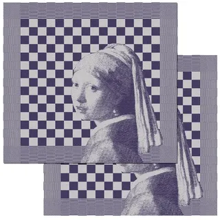 DDDDD Geschirrtuch »DDDDDD Kombi-Set, Girl with a pearl, 60 x 65 cm, (2er-Pack)« schnell trocknend, 100% Baumwolle, mit dem Motiv von Vermeer
