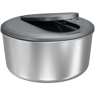Zyliss Swift Dry Salatschleuder Edelstahl Klein, 3.5L, Mit Deckel, Mit Seilzug, Rutschfester Boden, Servierschüssel, AquaVentTM-Technologie, Stopptaste, leicht zu reinigen, Spülmaschinengeeignet