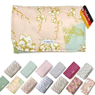 Blausberg Baby – Wickelunterlage für unterwegs, faltbare Wickel-Clutch aus beschichtetem Stoff, wasserdicht & abwaschbar, kompakt für Handtasche, nachhaltig (Blossom Mint)