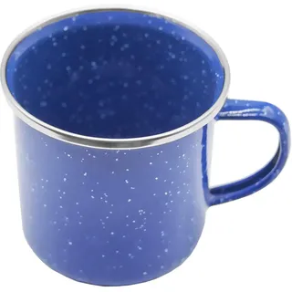 Outdoor Saxx Emaille-Tasse, Camping-Becher, unzerbrechlich, klassisches blau mit Punkten, 300ml