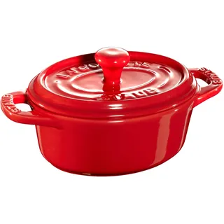 Staub Ceramique Mini Cocotte 11 cm, oval, Kirsch-Rot, Keramik