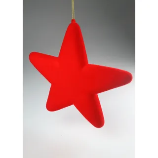 Dekostern AM DESIGN "mit Flock, Kunststoff, 50 cm Höhe", rot, B:50cm H:50cm T:4cm, Kunststoff, Dekosterne, Dekostern, für klassische Weihnachtsstimmung und elegante Festlichkeit
