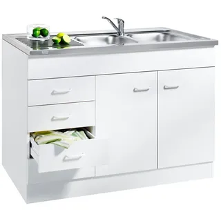 kochstation Spülenschrank KS-Elster 120 x 60 x 85 cm Braun