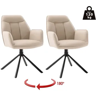 MCA Furniture Armlehnstuhl RAFAELA Mikrofaser beige 2er Set