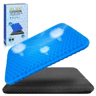 BTDZDD Großes Gelsitzkissen Sitzkissen bürostuhl,Gelsitzkissen,Sitzkissen Orthopädisch-Hohe Atmungsaktivität, rutschfest, Waschbar, Komfortabel und Langlebig (Blau, 47 * 44 * 4)