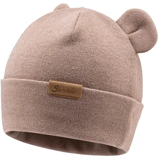Beanie STERNTALER "Beanie Ohren", Mädchen, Gr. 47, beige (sand), Mützen Beanie