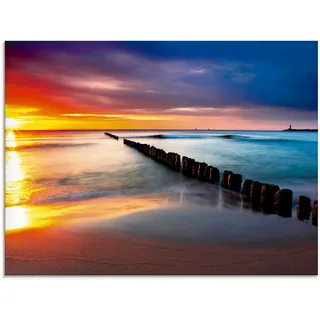 Artland Glasbild »Ostsee mit schönem Sonnenaufgang« Strand 1 Stk. tlg. in verschiedenen Größen, blau