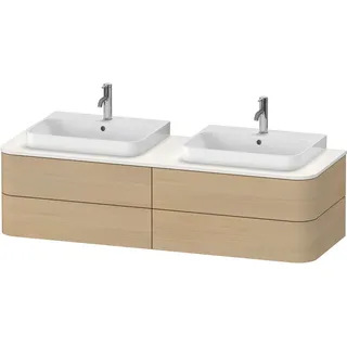 Duravit Happy D.2 Plus Konsolenwaschtischunterbau wandhängend, 1600x550 mm, 4 Schubkästen, für 2 Aufsatzbecken, HP4974B7171, Farbe: Mediterrane Eiche Echtholzfurnier