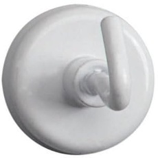 Bild von Magnet Ø x H) 25mm x 36mm rund, mit Haken Weiß 5 Stück(e)