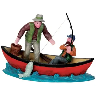 Lemax - Canoe Catch - Angler im Boot - Polyresin - Figuren & Zubehör für die eigene kleine Weihnachtswelt