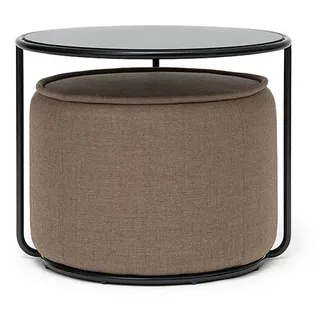 Softline Beistelltisch mit Hocker Tom schwarz, Designer Sascha Sartory, 47/37 cm