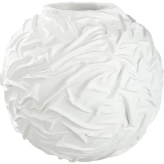 Gilde Bodenvase GILDE "Bodenvase organisch Drapes weiß", weiß, B:49,5cm H:47,5cm T:49,5cm, Kunstharz, Vasen, Bodenvase