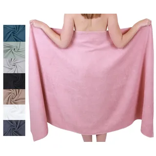 Betz Badetuch XXL 100x200 cm – 1 Stück – Saunatuch & Strandtuch aus 100% Baumwolle, 360 g/m2 – saugstark & weich – großes Handtuch mit Aufhänger – Serie Berlin – Farbe Lotus