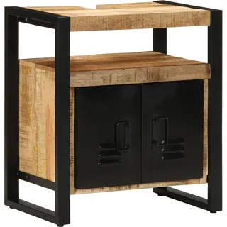 Badezimmer Waschbecken Schrank 55x35x60 cm Massivholz Kiefer, Badezimmerschränke DesignMöbel Neu - Braun