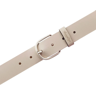 Ledergürtel MUSTANG "Madison", Damen, Gr. 90, beige, Rindsleder, Gürtel Ledergürtel, Mit geprägtem MUSTANG-Logo auf der Schlaufe, 3,5 cm