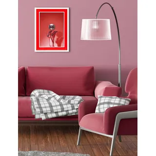 queence Bild mit Rahmen »Discokugel, glitzer, High Heels« Fashion   Schuh   Schuhe 1 Stk. tlg. Poster mit buntem Acrylglas Passepartout, rot