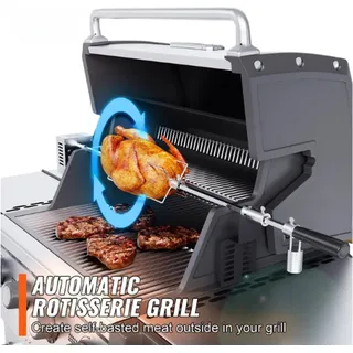 Luxe Drehspießgrill – Universal – Edelstahl – XXL, 101 cm – Drehspieß für Barbecue – Grillspieß – Leistungsstarker 9W Motor
