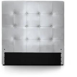 Menzzo Contemporain Luxor Betten-Kopfteil aus Holz, 8 x 100 x 122 cm, Silber, L90 x P8 x H122 cm