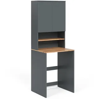 Vicco Waschmaschinenschrank Viktor, 68 x 88.2 cm 2 Teile mit Regal, Anthrazit/Goldkraft Eiche - Dunkelgrau
