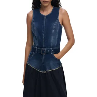 Desigual Vest_POPLIN, 5053 Denim MEDIUM WASH, M