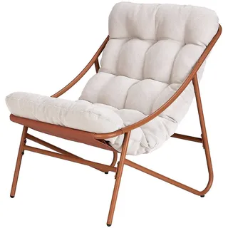 Butlers Sessel Cozy Town mit Kissen - Stahl/PVC/Polyester - Grün , Hellbraun , Metall, Kunststoff , 85x95x66 cm , Wohnzimmer, Sessel, Polstersessel