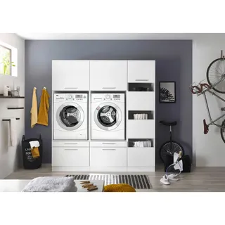 Respekta Clara Waschmaschinenschrank 184,8 x 200 x 67,6 cm Weiß Holz