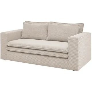 furn.design Sofa in Cord, Couch Pesaro Wohnzimmer, Einzelsofa 2-Sitzer 180 cm beige