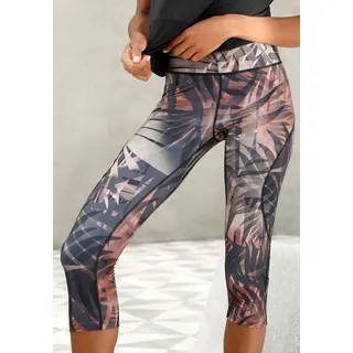 LASCANA ACTIVE Caprileggings "Tropical" mit abstraktem Palmenprint, gemustert, braun