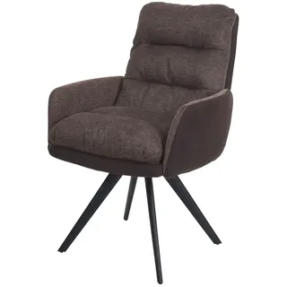 Mendler Esszimmerstuhl HWC-G66 Stoff braun