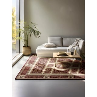 Nouristan Teppich Orientalisch – Läufer Orient Klassisch Orientalischer Wohnzimmerteppich dicht gewebt mit Bordüre Flachgewebe für Wohnzimmer, Schlafzimmer, Esszimmer, Flur – Rot, 200x280cm