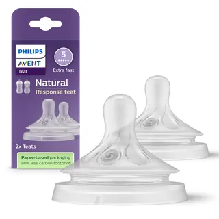 Philips Natural Response - Sauger 5, extra schnelle Durchflussrate, 2er-Pack - SCY965/02
