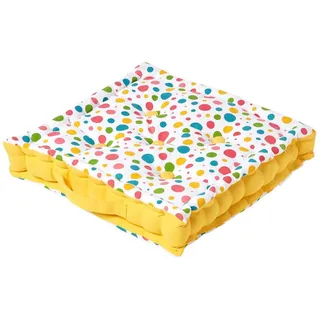 Homescapes Sitzkissen Punkte bunt 50/50/10 cm , Multicolor , Textil , Gepunktet , Füllung: Polyester , Quadratisch , 50x10x50 cm , Oeko-Tex® Standard 100 , Heimtextilien, Wohntextilien, Kissen
