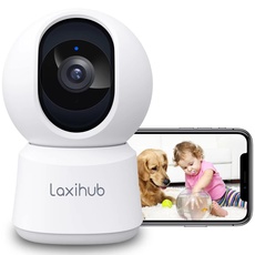 LAXIHUB 360° Coverage Pan Tilt Home Security Camera, 1080p Full HD Indoor Camera with Night Vision & Two-Way Audio, Smart Baby Monitor Pet Camera with Phone App, Motion Sound Detection