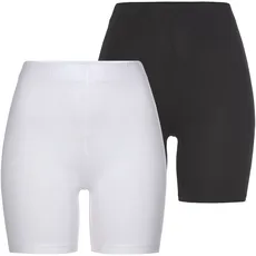 Tamaris Radlerhose, (2er-Pack), zum Unterziehen unter Kleidern und Röcken, schwarz-weiß