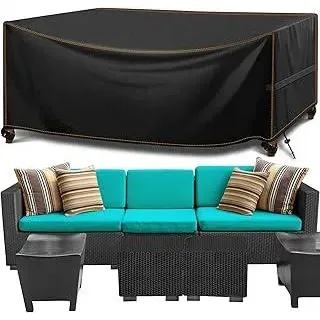 Abdeckung Gartenmöbel Winddicht Wasserdicht 420D Oxford Gewebe Schutzhülle Gartenmöbel für Gartentische Terrassenmöbel Rechteckig Kommt mit Aufbewahrungstasche 250 x210 x90cm