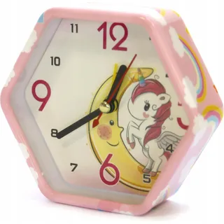 Einhorn Wecker für Kinder - Süßer Kinderwecker Analog 10cm - Mädchen Tischuhr Bunt