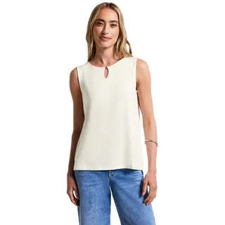 STREET ONE Damen A323041 Jersey-Top mit Cut-Out, Off White, 40