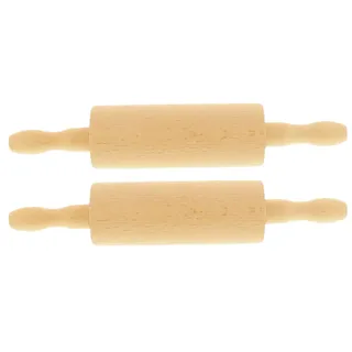 teemando® 2 X Marken-Holz-Teigrolle für Kinder, 26 cm, drehbare Achse, Marzipanrolle, einfaches ausrollen Mit dem Mini-Nudelholz