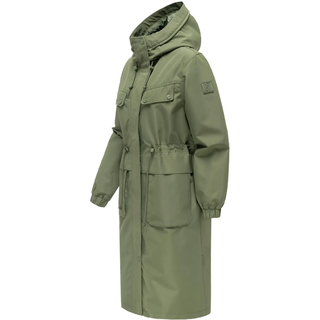 Langmantel NAVAHOO "Langmantel Kirschwind 14", Damen, Gr. XXL, grün (olive leaf), Obermaterial: 100% Polyester PES.  Obermaterial: Futter: 100% Polyester PES., Mäntel Langmantel