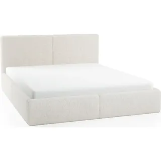 FEDVE Polsterbett Doppelbett Riberia Slim Bett Bettkasten 120x200 - creme