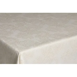 Schmutzabweisende Tischdecke | Premium Leinengold Jacquard | Maße 1,40 x 1,80 m | Modell Velonia