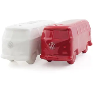 BRISA VW Collection - Volkswagen Salz- & Pfefferstreuer aus Keramik im T1 Bulli Bus Design 2-teilig (Classic Bus/Weiß & Rot)