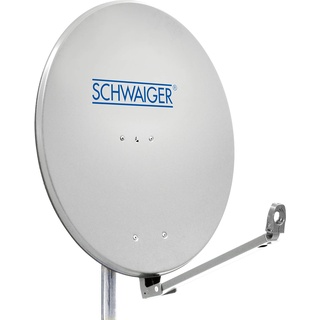 SCHWAIGER 241 Satellitenschüssel SAT-Antenne Satelliten-Anlage Offset-Antenne LNB-Tragarm Masthalterung Sat-Schüssel SAT-Anlage Aluminium 88,0 x 88,0cm hellgrau