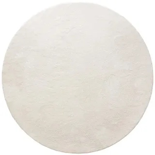 benuta Nest Hochflorteppich Melvin waschbar ø 250 cm rund , Creme , Kunststoff , Uni , Rund , 250x250 cm , Oeko-Tex® Standard 100 , für Fußbodenheizung geeignet, in verschiedenen Größen erhältlich, waschbar, pflegeleicht , Teppiche und Böden, Teppiche, Hochflorteppiche & Shaggys