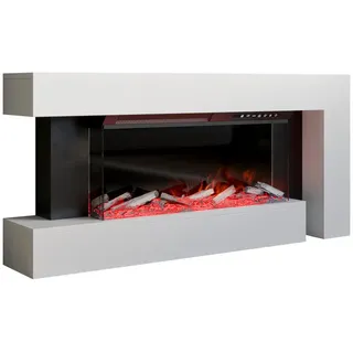 Mirjan24 Kommode Haga mit Kamin , Weiß , Holzwerkstoff , Rechteckig , 120x56x24 cm , Kleinmöbel, Kommoden, Kommoden