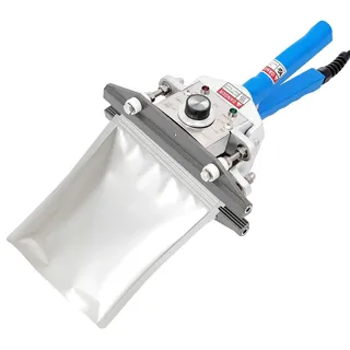Heißsiegelmaschine, einstellbare Temperatur, tragbares Design, Blau, 220V, EU-Stecker