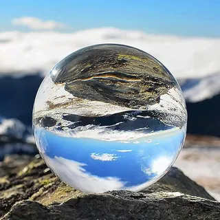 YingErTool K9 Glaskugel Fotografie Kugel 60mm, Klare Kristallkugel Lensball für Fotografie, Glas Kugel Wahrsager & Meditation für Zuhause, Büro, kein Ständer