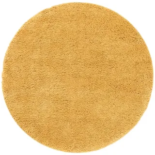 RugVista Comfy Kinderteppich, Ø 100 cm, Gelb | Moderne, Rund, Niedriger Stapel, Nur chemische Reinigung, Oeko-Tex 100, Ohne gefährliche Chemikalien, Kinderzimmer
