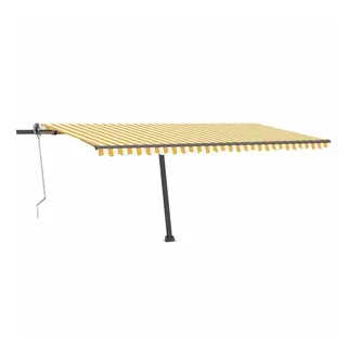vidaXL LED Automatische Markise 500 x 300 cm gelb/weiß inkl. Windsensor 3069793